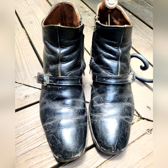 Florsheim vintage 52' men's black leather ankle boots sz10 - Picture 2 of 11